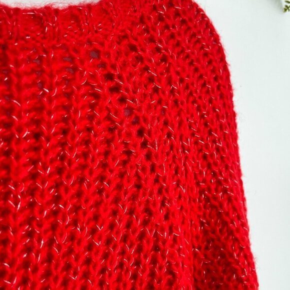 Knitwear by F & F Sweater Womens Size 14 Red Chunky Sweater - Picture 5 of 5